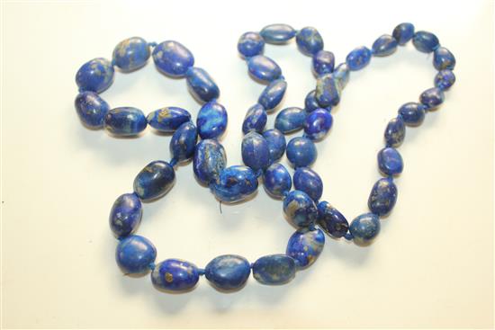 30ins strand lapis lazuli oval beads(-)